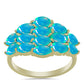 Anillo de Plata Bañada en Oro con Ópalo Azul Paraiba de Etiopía