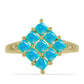 Anillo de Plata Bañada en Oro con Ópalo Azul Paraiba de Etiopía