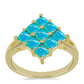 Anillo de Plata Bañada en Oro con Ópalo Azul Paraiba de Etiopía