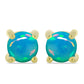 Pendientes de Plata Bañada en Oro con Ópalo Azul Paraiba de Etiopía