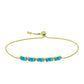 Pulsera de Plata Bañada en Oro con Ópalo Azul Paraiba de Etiopía y Topacio Blanco