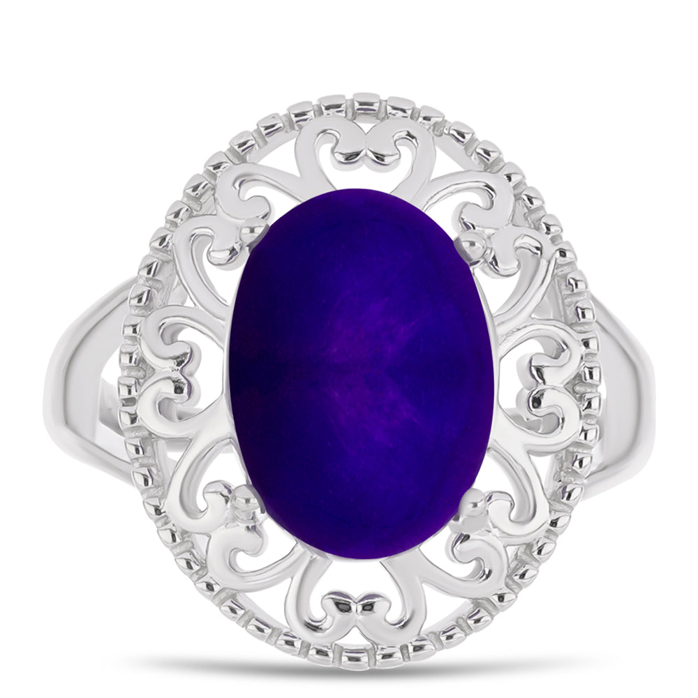 Anillo de Plata con Jade Púrpura