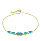 Pulsera de Plata Bañada en Oro con Ópalo Azul Paraiba de Etiopía y Topacio Blanco