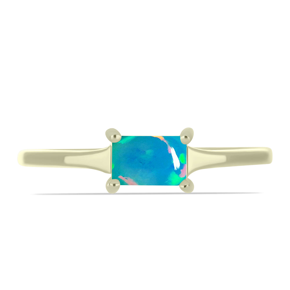 Anillo de Plata Bañada en Oro con Ópalo Azul Paraiba de Etiopía 1 