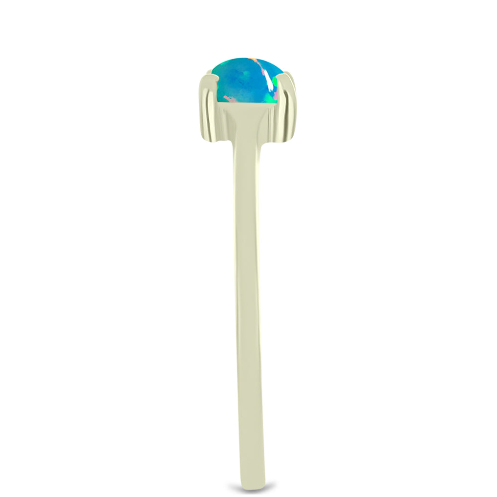 Anillo de Plata Bañada en Oro con Ópalo Azul Paraiba de Etiopía 4 
