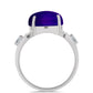 Anillo de Plata con Jade Púrpura y Topacio Blanco