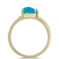 Anillo de Plata Bañada en Oro con Ópalo Azul Paraiba de Etiopía y Topacio Blanco
