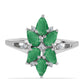 Anillo de Plata con Esmeralda de Brasil y Topacio Blanco