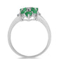 Anillo de Plata con Esmeralda de Brasil y Topacio Blanco