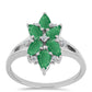 Anillo de Plata con Esmeralda de Brasil y Topacio Blanco