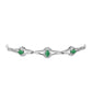 Pulsera de Plata con Esmeralda de Brasil y Topacio Blanco