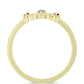 Anillo de Plata Bañada en Oro con Diamante Rojo y Diamante blanco
