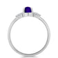 Anillo de Plata con Jade Púrpura y Topacio Blanco