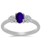 Anillo de Plata con Jade Púrpura y Topacio Blanco