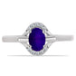 Anillo de Plata con Jade Púrpura y Topacio Blanco