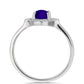 Anillo de Plata con Jade Púrpura y Topacio Blanco