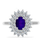 Anillo de Plata con Jade Púrpura y Topacio Blanco
