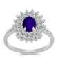 Anillo de Plata con Jade Púrpura y Topacio Blanco