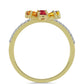 Anillo de Plata Bañada en Oro con Zafiro Arco Iris Rosebery y Topacio Blanco