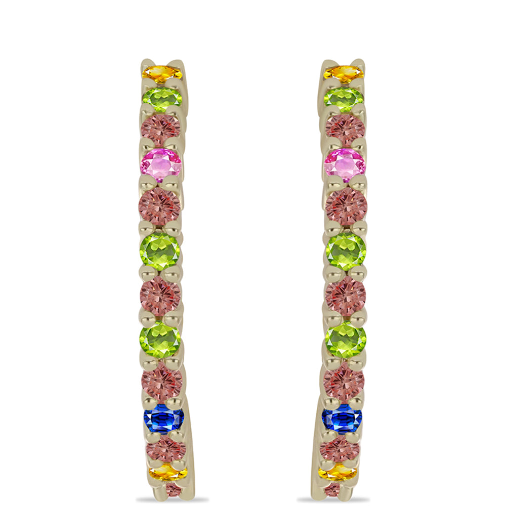 Pendientes de Plata Bañada en Oro con Zafiro Arco Iris Rosebery 2 