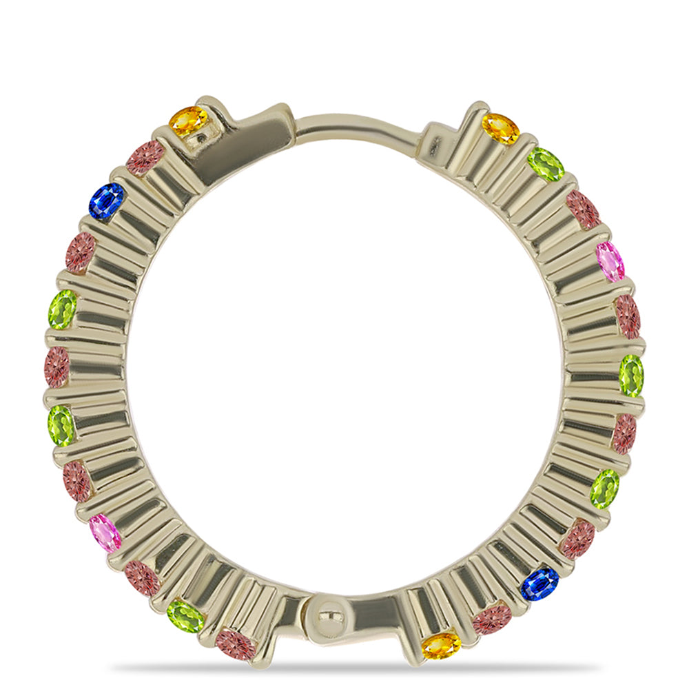 Pendientes de Plata Bañada en Oro con Zafiro Arco Iris Rosebery 1 