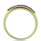 Anillo de Plata Bañada en Oro con Diamante Rojo y Diamante blanco