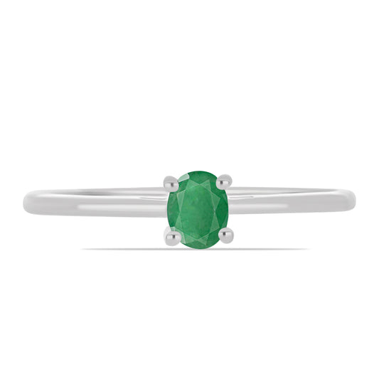 Anillo de Plata con Esmeralda de Brasil