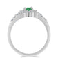 Anillo de Plata con Esmeralda de Brasil y Topacio Blanco
