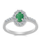 Anillo de Plata con Esmeralda de Brasil y Topacio Blanco