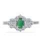 Anillo de Plata con Esmeralda de Brasil y Topacio Blanco