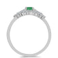 Anillo de Plata con Esmeralda de Brasil y Topacio Blanco