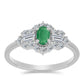 Anillo de Plata con Esmeralda de Brasil y Topacio Blanco