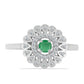 Anillo de Plata con Esmeralda de Brasil y Topacio Blanco