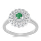 Anillo de Plata con Esmeralda de Brasil y Topacio Blanco