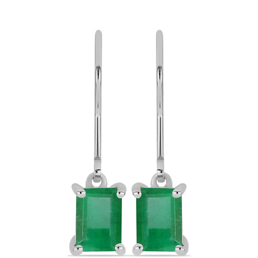 Pendientes de Plata con Esmeralda de Brasil