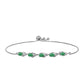 Pulsera de Plata con Esmeralda de Brasil y Topacio Blanco