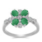 Anillo de Plata con Esmeralda de Brasil y Topacio Blanco