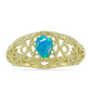 Anillo de Plata Bañada en Oro con Ópalo Azul Paraiba de Etiopía