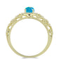 Anillo de Plata Bañada en Oro con Ópalo Azul Paraiba de Etiopía