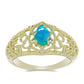 Anillo de Plata Bañada en Oro con Ópalo Azul Paraiba de Etiopía
