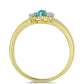 Anillo de Plata Bañada en Oro con Ópalo Azul Paraiba de Etiopía y Topacio Blanco
