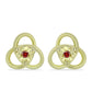 Conjunto de Plata Bañada en Oro con Diamante Rojo ( Pendientes +Anillo +Colgante )