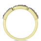 Anillo de Plata Bañada en Oro con Diamante Rojo y Diamante blanco