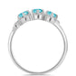 Anillo de Plata con Cuarzo Paraiba y Topacio Blanco