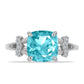 Anillo de Plata con Cuarzo Paraiba y Topacio Blanco