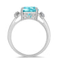 Anillo de Plata con Cuarzo Paraiba y Topacio Blanco