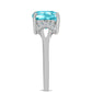 Anillo de Plata con Cuarzo Paraiba y Topacio Blanco