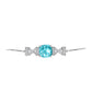 Pulsera de Plata con Cuarzo Paraiba y Topacio Blanco