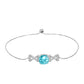 Pulsera de Plata con Cuarzo Paraiba y Topacio Blanco