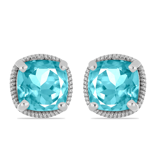 Pendientes de Plata con Cuarzo Paraiba